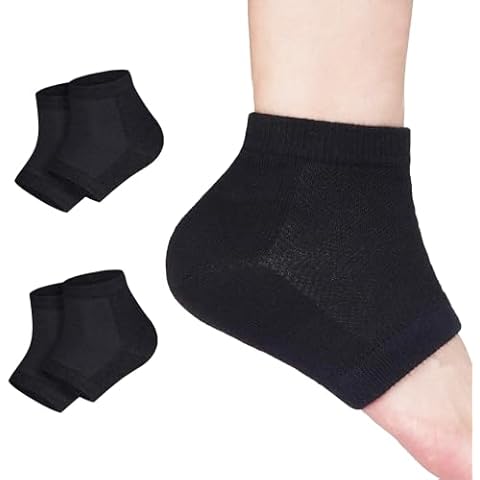 Fonsbleaudy Gel Heel Sports Sock for Kids with Heel Disease Plantar Fasciitis Heel Pain Cracked Feet (2 Pairs Kids 3-7 Women 5-9) Cover