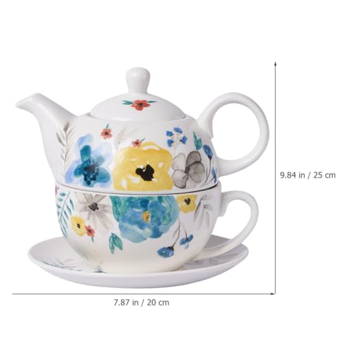 Juego de té de capacidad moderada OSALADI con plato para servir sin manchas en tu mesa de casa 3