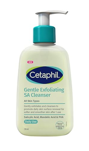 Cetaphil Gentle Exfoliating SA Cleanser | Foaming Gel | All Skin Types | Salicylic Acid Mandelic Acid & Gluconolactone | Gently Exfoliates | Daily use | 236ml Pump Bottle | Dermatologist Recommended