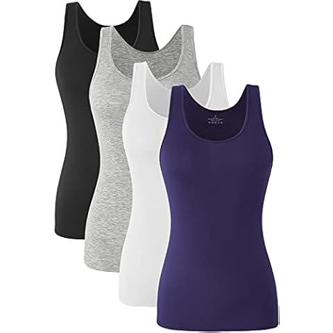 Ymmchy Women's Lightweight Stretch Tank Tops 4-Pack Cover