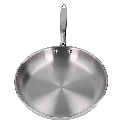 RASTKY Sartén Versátil de Acero Inoxidable Sartén de Acero Inoxidable 304 para Cocinar Tortillas, Fondo de 3 Capas para una Distribución Uniforme del Calor, Escena aplicable: Hacer Huevos Revueltos