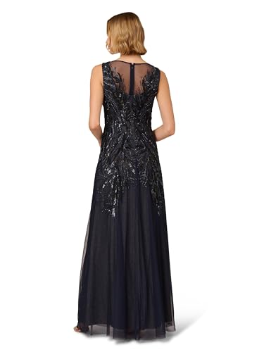 Image of Adrianna Papell Women's Bead Metallic Mesh Dress