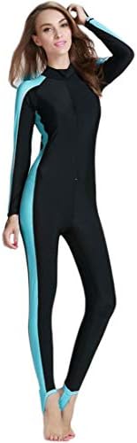One - piece Rash Guard UV Sun Protective Swimsuit for Women Blue, Long Leg Cover - Blue, XXXL for Height 72 inch - 74 inch