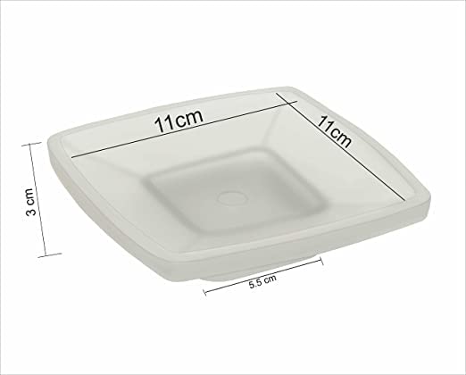 Image of Premium Frosted Glass Soap Dish for Bathroom and Kitchen | Elegant Square Soap Holder Tray for Shower, Sink, Countertop, and Washbasin | Minimalist Matte Glass Soap Case Saver, Clear-White