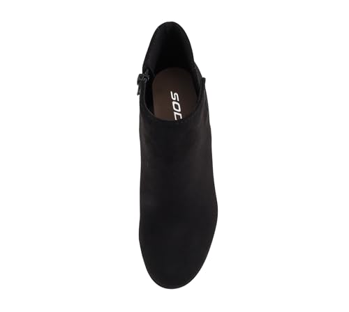 Image of Soda Ability - Mid Ankle Bootie w /Split Shaft and Zipper Stacked Wedge Heel