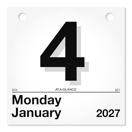 AT-A-GLANCE 2027 "Today Is" Daily Wall Calendar Refill, 6" x 6" Daily Pages (K15027)