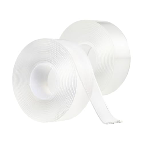 Lxtness Cinta Doble Cara Extrafuerte, 6 Metros Cinta Adhesiva Doble Cara Transparente, Resistente Al Agua, para Pared y Alfombra【2 rollos 】