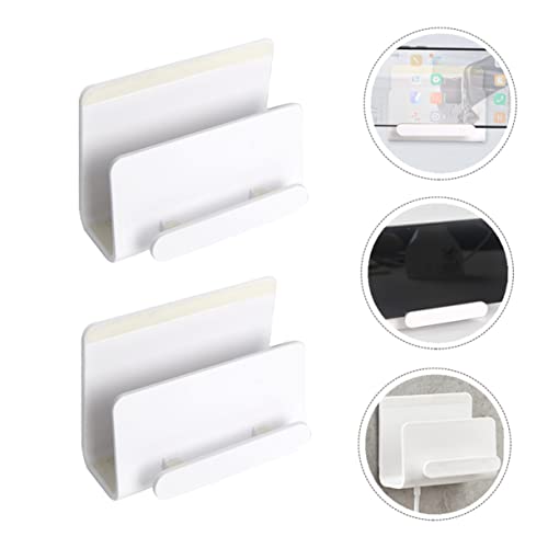 Wooneky 2Pcs Lazy Phone Holder Tablet Stand Wall Mount Phone Holder Wall Phone Mount Wall Smartphone Stand Wall Phone Bracket Wall Mount Phone Bracket Phone Wall Bracket The Lazy White Abs #TOP5