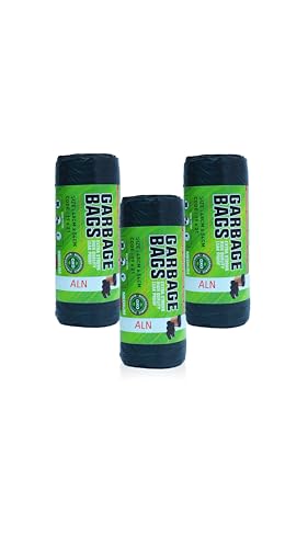 Image of ALN Premium Garbage Bags for dustbin|Size 19 x 21 inches (Medium) 30 Bags Count Black, For Dry & Wet waste |30 bags /roll