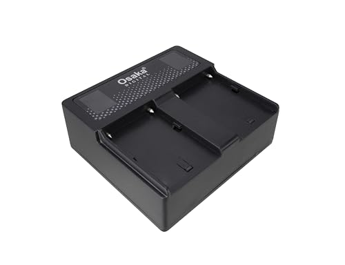 Image of Osaka Dual Charger | Dual Slot Fast Battery Charger for Sony NP-F Series (F550 /F750 /F970) | LED Indicator Smart Charging Dock | Portable Compact Camera Battery Charger with Overcharge Protection