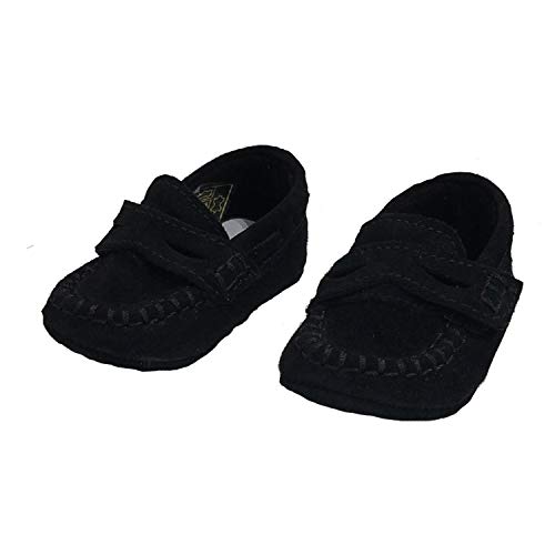 Baby Unisex Francis Leather Soft Sole Shoe (3-6 Months (EUR 17), Suede Black)