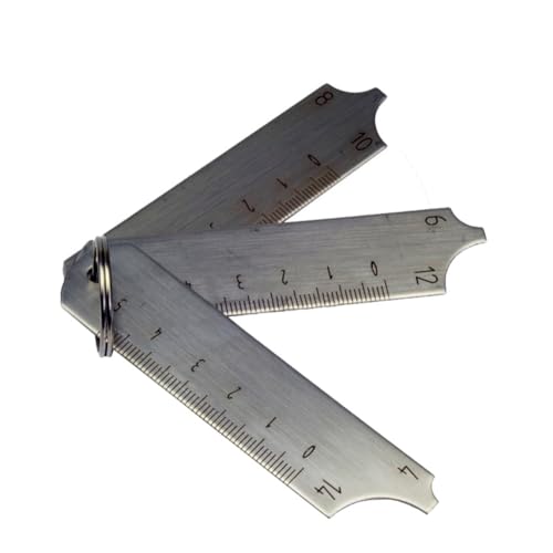 Set di 3 misuratori per filettatura, multifunzione, in acciaio inox, per la misurazione delle dimensioni del raccordo