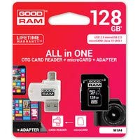 Goodram M1A4-1280R11 128Go MicroSDHC UHS-I Classe 10 mémoire Flash - mémoires Flash (128 Go, MicroSDHC, Classe 10, UHS-I, 60 Mo/s, Noir, Blanc)