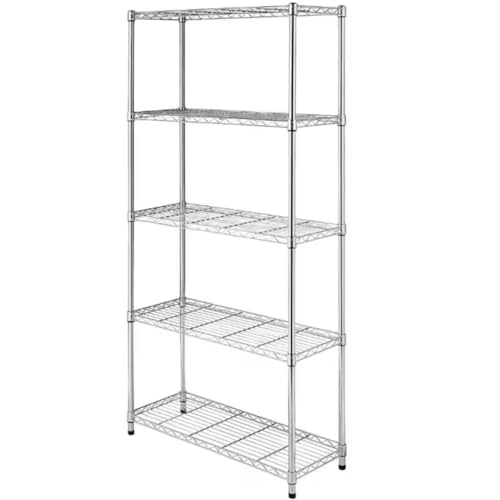 Heavy-Duty Chrome Steel Wire Shelving (5 Tiers)