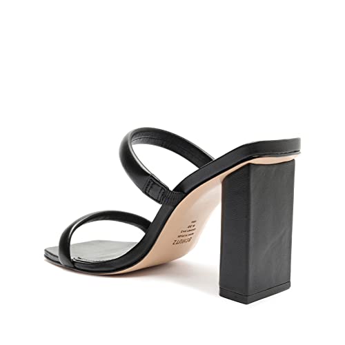 Image of SCHUTZ Women's Ully Lo Double Strap Slip-On Heeled Sandal, Black, Size 9.5