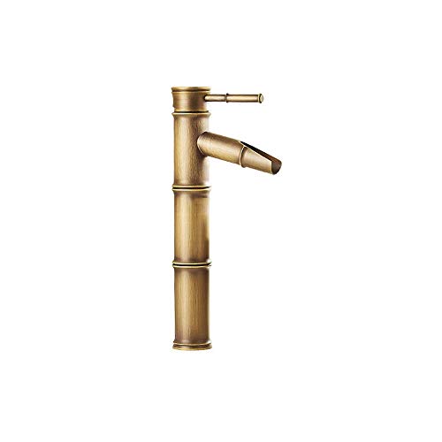 Robinet d'eau tout en cuivre style bambou pour votre lavabo de salle de bain