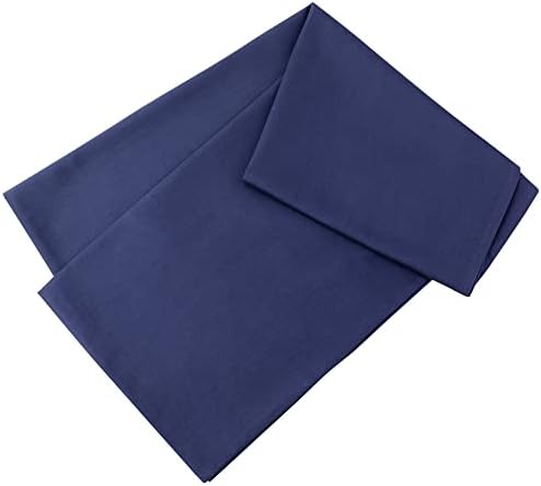 PiccoCasa Bolster Pillow Case Egyptian Cotton Body Pillow Cover 300 Thread Count Soft and Breathable Long Pillowcase with Zipper Closure Navy Blue 20"x48"(4ft)