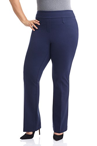 Image of Rekucci Curvy Woman Secret Figure Knit Bootcut Plus Size Pant w /Tummy Control