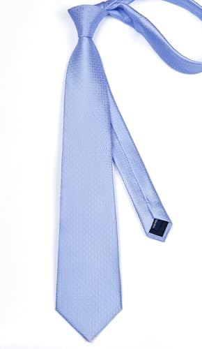 Image of Enlision Mens Ties Stripe Tie and Pocket Square Set Classic Formal Woven Neckties Handkerchief Cufflinks Wedding