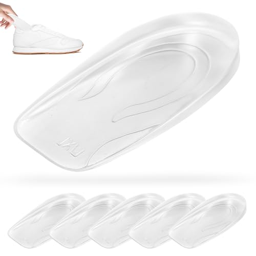 Tenbrachian 6 Pcs Plantillas Altura Hombre y Mujer, 1 cmPlantillas de Gel de Silicona para Talón, Plantillas para Zapatos Aumentar la Altura, Soporte y Amortiguación de Impactos (1 cm)
