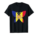 Mariposa Andorra Bandera Andorra Raíces Andorranas Orgullo Andorrano Camiseta