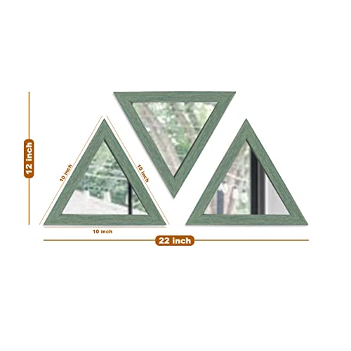 Image of Art Street Triangle Decorative Wall Mirror Set of 3 Triangle Shape Mirror for Home Decoration, Size-10x10 Inch