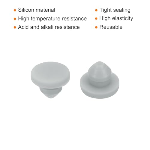 Image of MECCANIXITY 10pcs Silicone Snap in Locking Hole Plugs,4mm /0.2 Inch Mounting Diameter Narrow Groove Width 1.5mm Panel Seal Cover Round for Kitchen Bulkheads Waterproof Sealing Plugs Grey