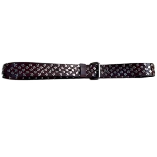 Ceinture cloutée punk rock en cuir véritable avec rivets métalliques pour homme et femme