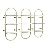XPLKQXE Einzelhandels Display Racks, Wandmontierte Vitrine, 3-stufige Hängeregale, Handtaschenständer Für Kleidungsläden, Boutique Wand Display Unit(Gold)