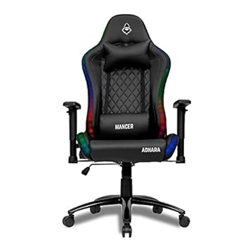 Cadeira Gamer Mancer Adhara, Espuma Moldada, RGB, Preto, MCR-ADH-RGB01