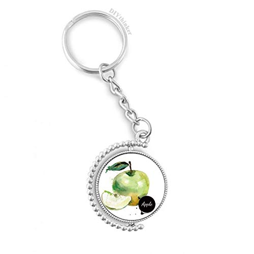 Porte-clés rotatif pomme aquarelle keyholder fruit santé multicolore