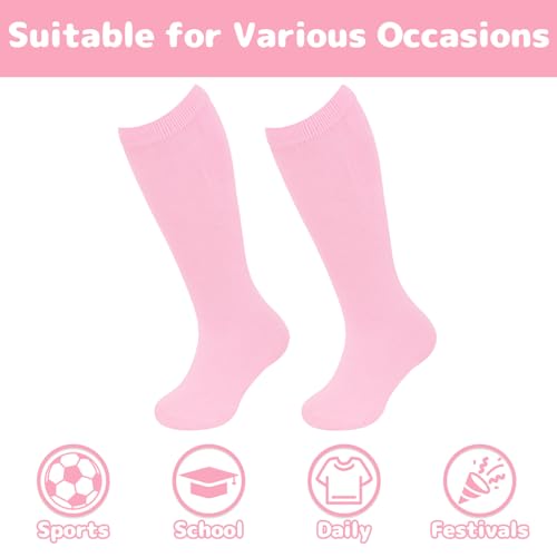 Image of Olreco 1 Pack Toddler Kids Youth Soccer Socks Girls Boys Baseball Socks Youth Knee High Softball Football Accessories Cotton