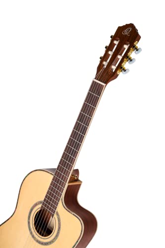 Ortega RCE145NT Thinline – Guitare Classique 4/4 - Les Beatles, Paul McCartney, John Lennon, RIngo Starr, George Harrison Ortega RCE145NT Thinline - Guitare Classique 4/4 – Image 4
