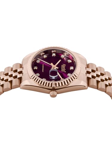 Image of Ajanta Quartz Avenza Women Analog Watch| Stainless Steel Bracelet Strap | Day & Date Display | Water Resistant | Formal & Casual Wrist Watch for Women
