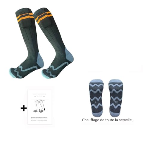Chaussettes chauffantes électriques rechargeables avec 4 niveaux de température pour le ski - 6