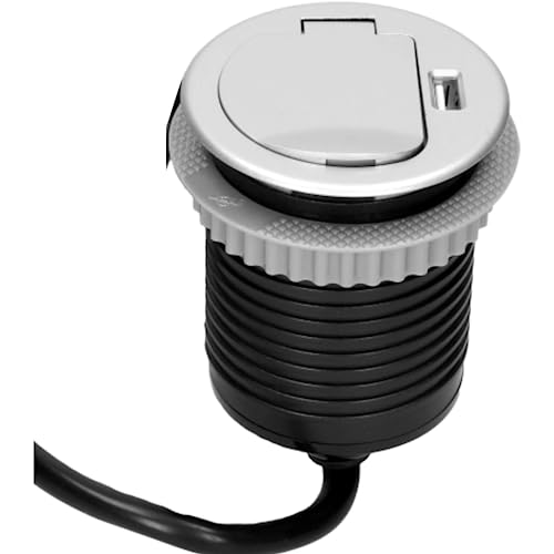 Miratic Enchufe Empotrable para Muebles Ø6 cm encimera empotrada Grande con Tapa, Cargador USB (versión del Producto en francés)