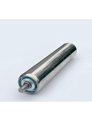 Rodillo transportador de acero inoxidable resistente de 76 mm con rodamientos, rodillo ralentí no motorizado para uso industrial y de almacén (76 x 700 x 740 x 20 mm), duradero, fiable, de bajo