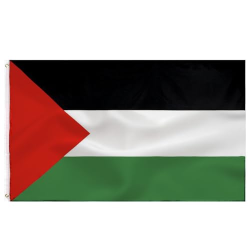 Palestinian Flag 3x5FT -(90x150cm) Bandera palestina Indoor/Outdoor Quality Polyester with Vivid Color and Brass Grommets Palestine flag