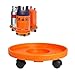 TECHZOCO Soporte para bombona butano, Portabombonas, Carro Porta bombona Gas, Portamacetas, Plástico, Incluye 4 Ruedas, 33,5 cm de diámetro y 7,5 cm de Alto, Naranja