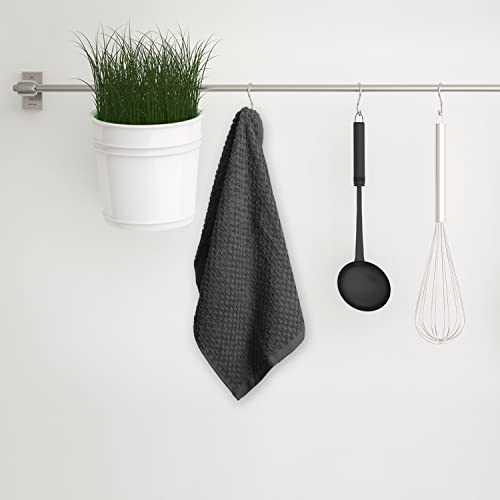Premium Kitchen Towels – Pack Of 6, 100% Cotton 15X25 Inches Absorbent Dish Towels - 425 Gsm Tea Towel, Terry Kitchen Dishcloth Towels- Grey Dish Cloth For Household Cleaning By Infinitee Xclusives #TOP3