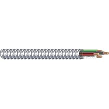 6/3 Metal Clad MC Cable with Ground, Aluminum Armored, Stranded Copper Conductors 50Ft Cut