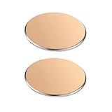 Replacement Metal Plates Set for Magnetic Car Phone Holders, Wall & Air Vent Mounts, Cases, Magnets. Kit of 2 Matte Gold Round Iron Discs Without Holes. 3M Adhesive Backing. Steel Disks 2 Pack.