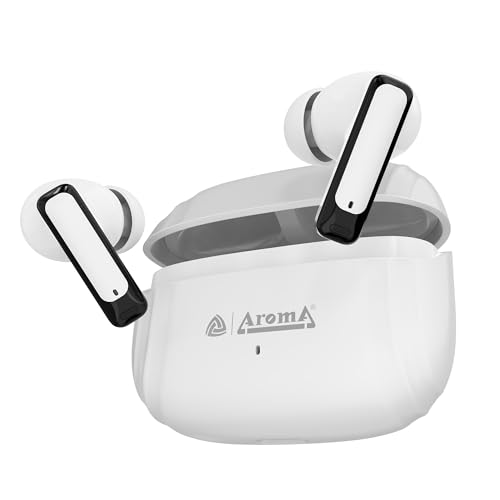 Image of AROMA TWS19 Power V5.4 True Wireless Earbuds - Dazzling White | up to 60H Playtime, ENC, Fast Charging, Bluetooth