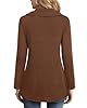 VALOLIA Womens Long Sleeve Tops Fall Winter Buttons Side Tulip Hem Lapel Pullover Sweatshirt, Fired Brick, XL #1