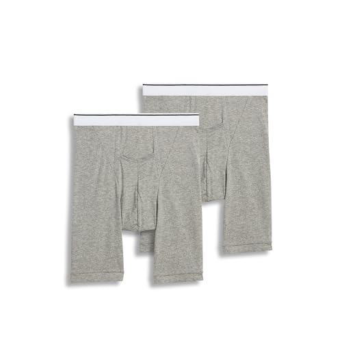 Jockey Men's Underwear Pouch 10' Midway Brief - 2 Pack, Grey Heather, L