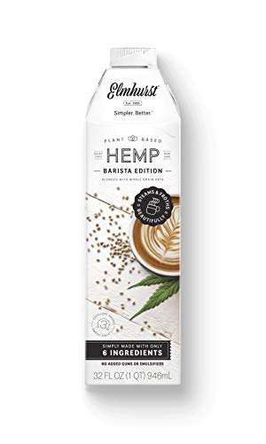 Elmhurst Barista Edition Hemp Milk, 32 Ounce (Pack of 6)