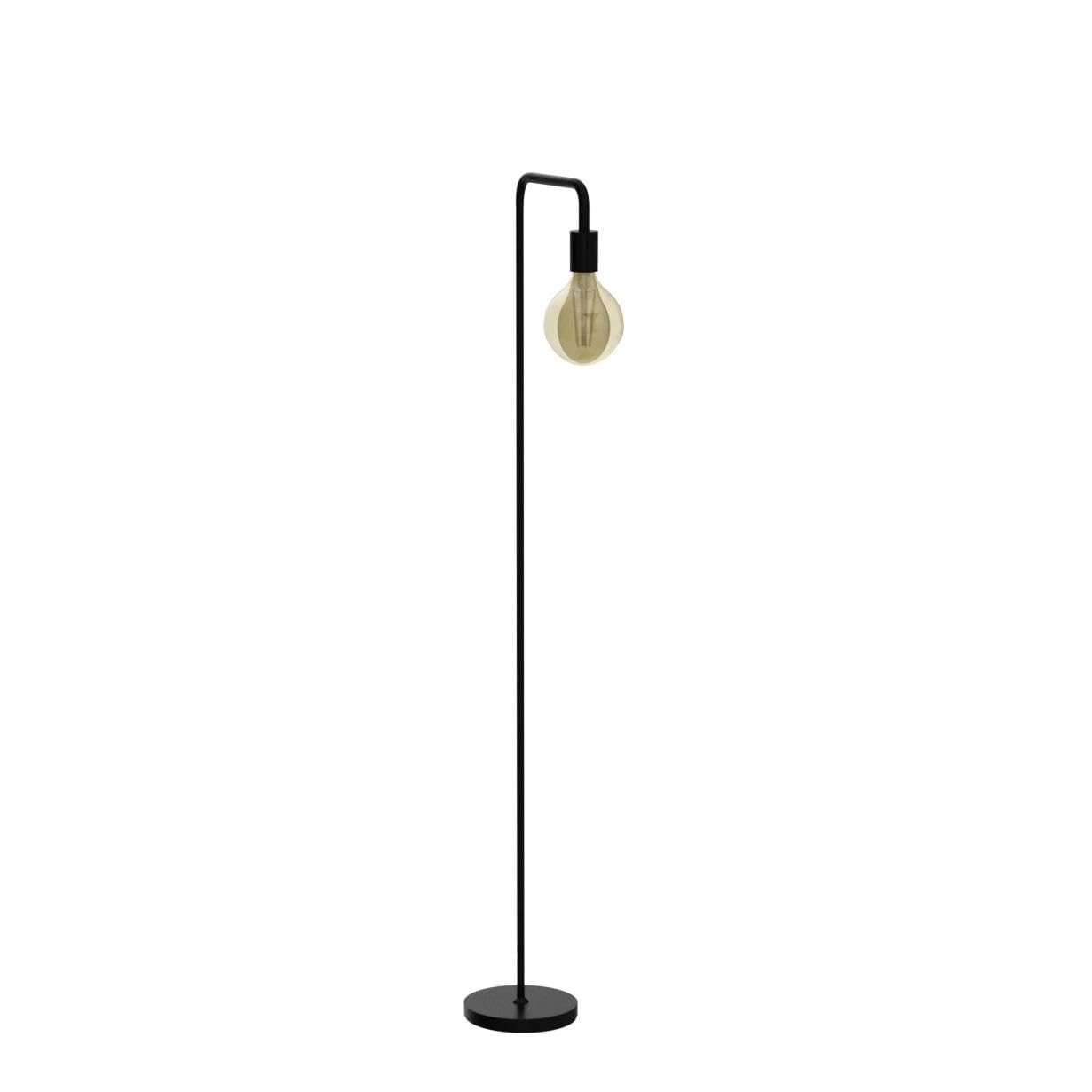 Lampa stojąca w stylu industrialnym, 63'' wysokości, nowoczesna, czarna, metalowa lampa stojąca z gniazdem E26 i przełącznikiem nożnym, minimalistyczna lampa podłogowa w stylu vintage do salonu, syp