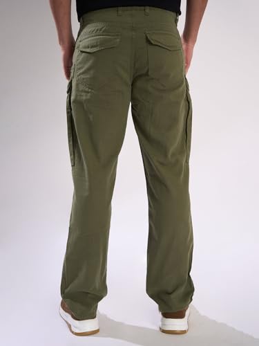 Image of INKAST Men Brown Cargo Trousers with Zip Detail