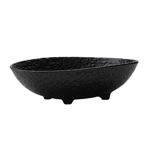 Bol à fruits en céramique noir ovale avec pieds pour accessoire de cuisine moderne