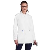 KOI Scrubs Essentials Care レディース 4ポケット ストレッチ ラボコート, ホワイト, X-Large